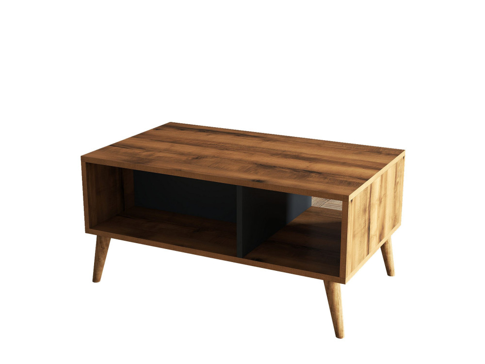 Wooden coffee table "Exxen" - 90 x 41 x 54 cm - Anthracite grey