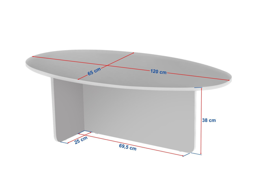 Orba" wooden coffee table - 120 x 65 x 40 cm - Travertine
