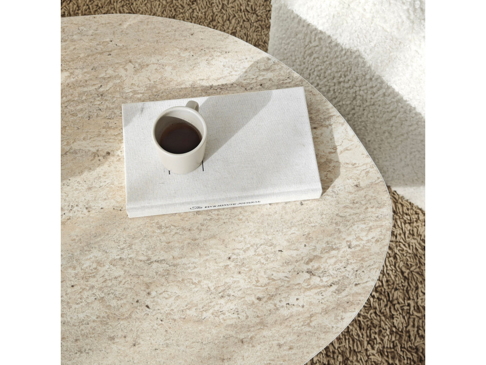 Rock" wooden coffee table - 100 x 60 x 35 cm - Travertine