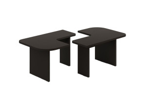 Iris" wooden coffee table set - 90 x 45 x 35 cm - Charcoal grey