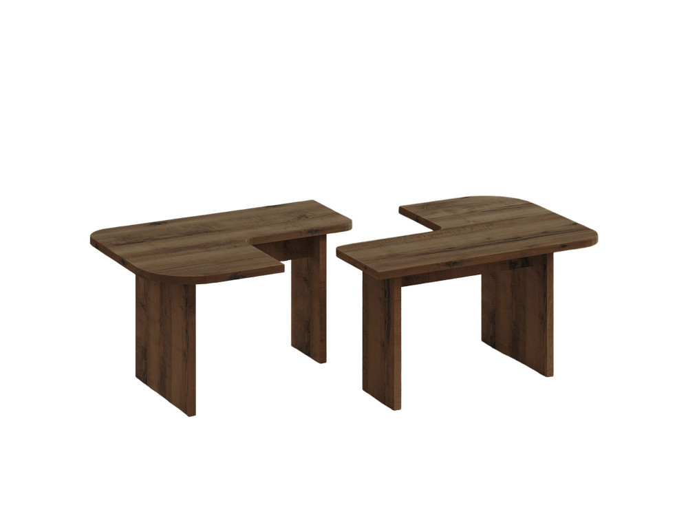 Iris" wooden coffee table set - 90 x 45 x 35 cm - Brown