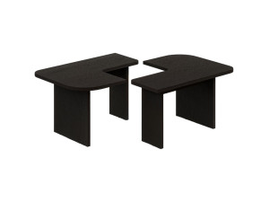 Iris" Wooden Coffee Table Set - 90 x 45 x 35 cm - Black