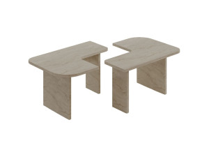 Iris" wooden coffee table set - 90 x 45 x 35 cm - Travertine