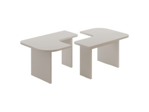 Iris" wooden coffee table set - 90 x 45 x 35 cm - White