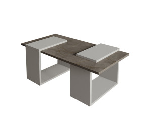 Matris" wooden coffee table - 90 x 46 x 37 cm - Grey