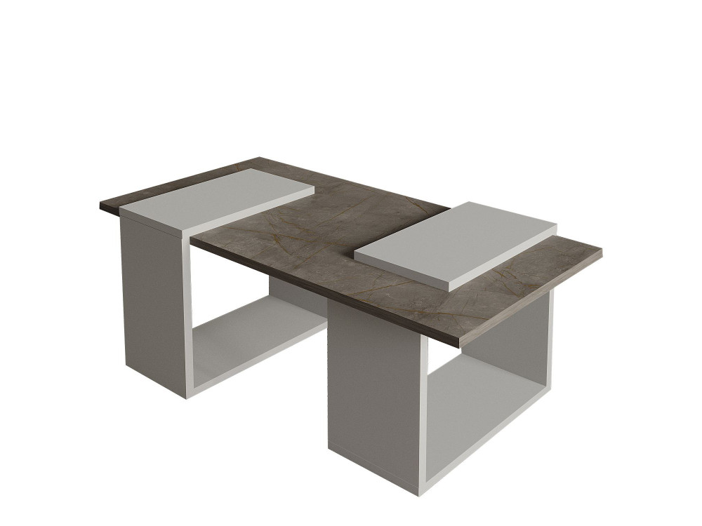 Matris" wooden coffee table - 90 x 46 x 37 cm - Grey