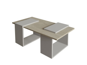 Matris" wooden coffee table - 90 x 46 x 37 cm - Travertine