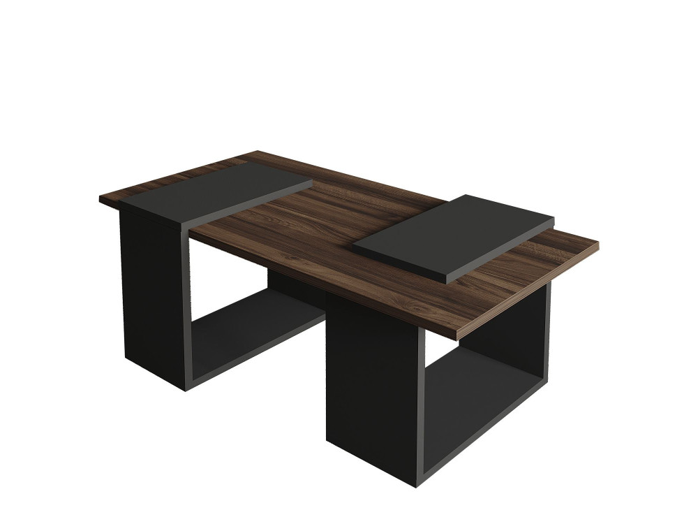 Matris" wooden coffee table - 90 x 46 x 37 cm - Brown