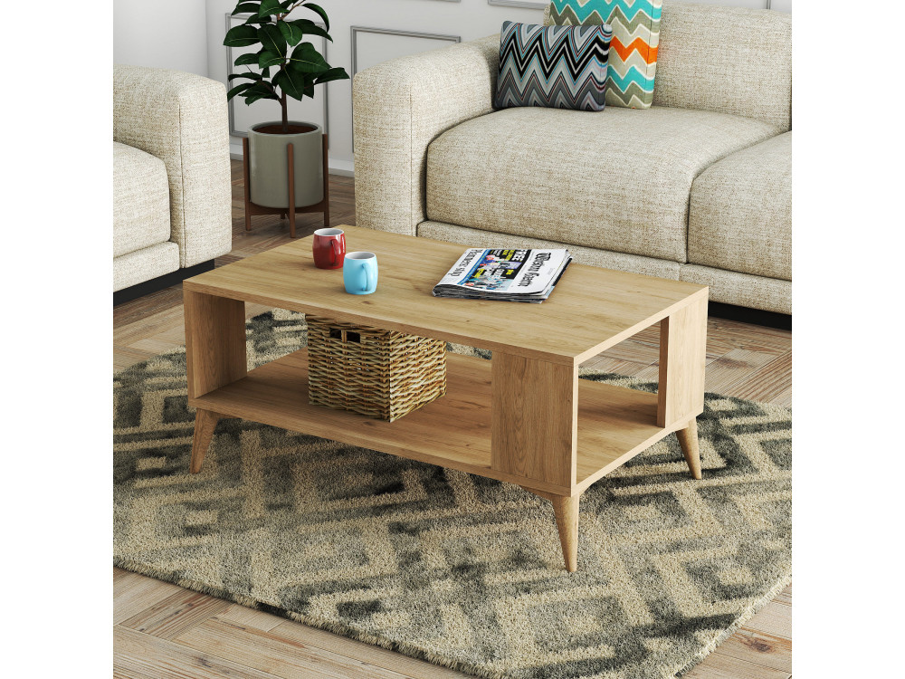 Authentic" wooden coffee table - 90 x 41 x 54 cm - Brown