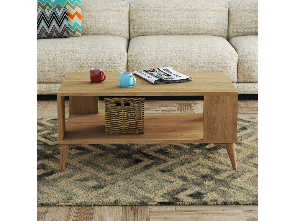 Authentic" wooden coffee table - 90 x 41 x 54 cm - Brown