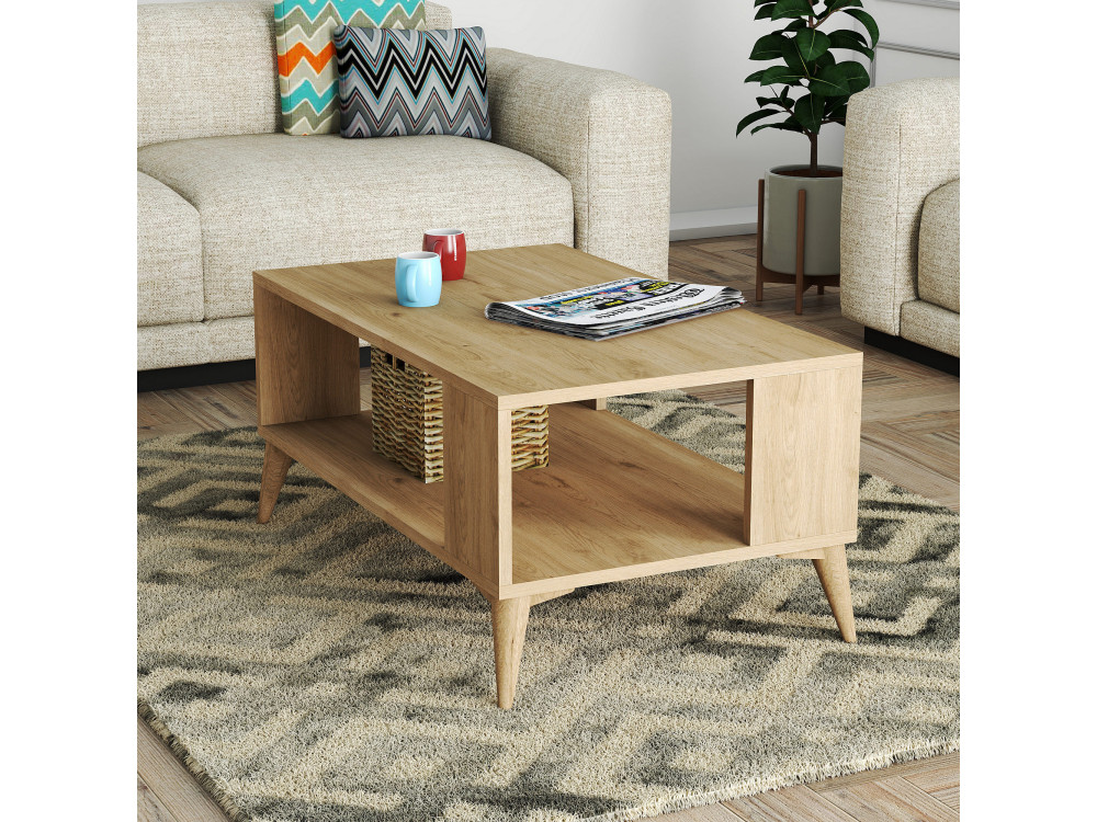 Authentic" wooden coffee table - 90 x 41 x 54 cm - Brown