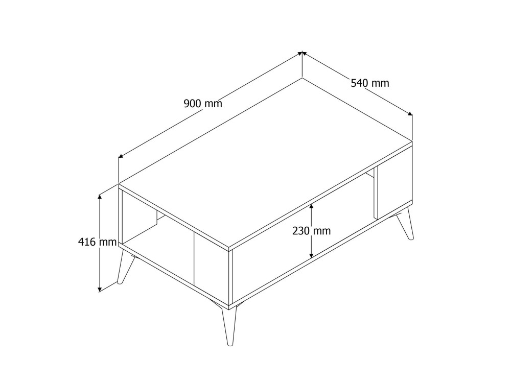 Authentic" wooden coffee table - 90 x 41 x 54 cm - Brown