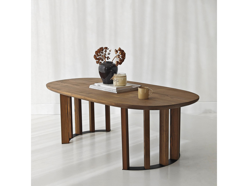 Elysia" wooden coffee table - 120 x 60 x 40 cm - Brown