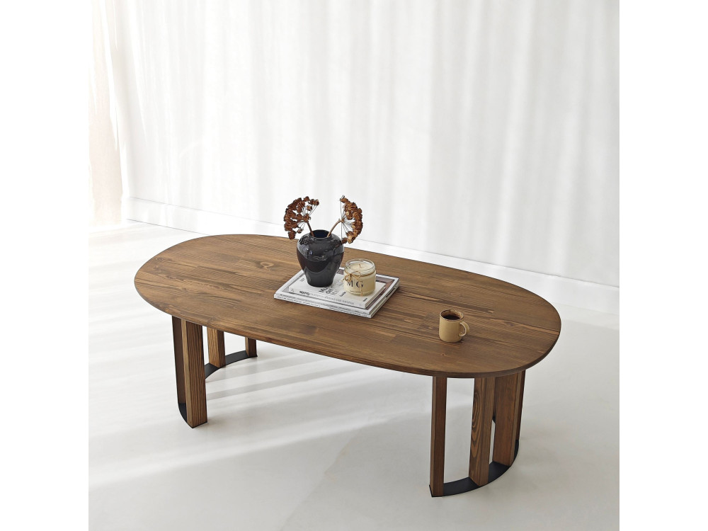 Elysia" wooden coffee table - 120 x 60 x 40 cm - Brown