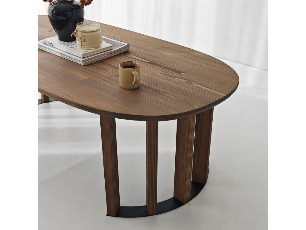 Elysia" wooden coffee table - 120 x 60 x 40 cm - Brown