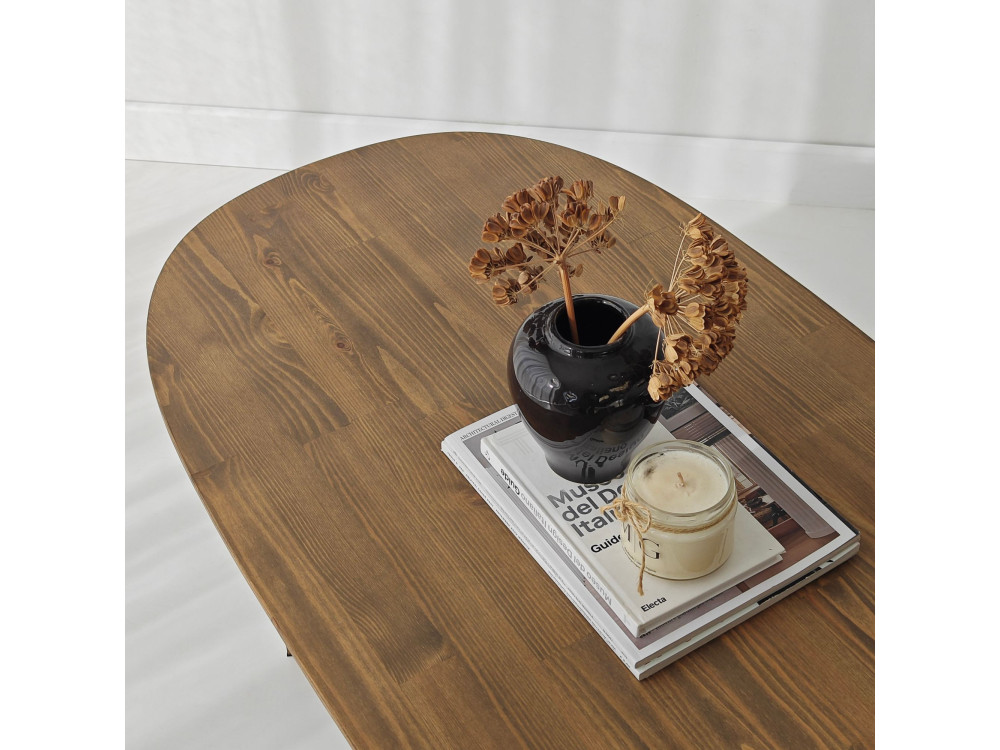 Elysia" wooden coffee table - 120 x 60 x 40 cm - Brown