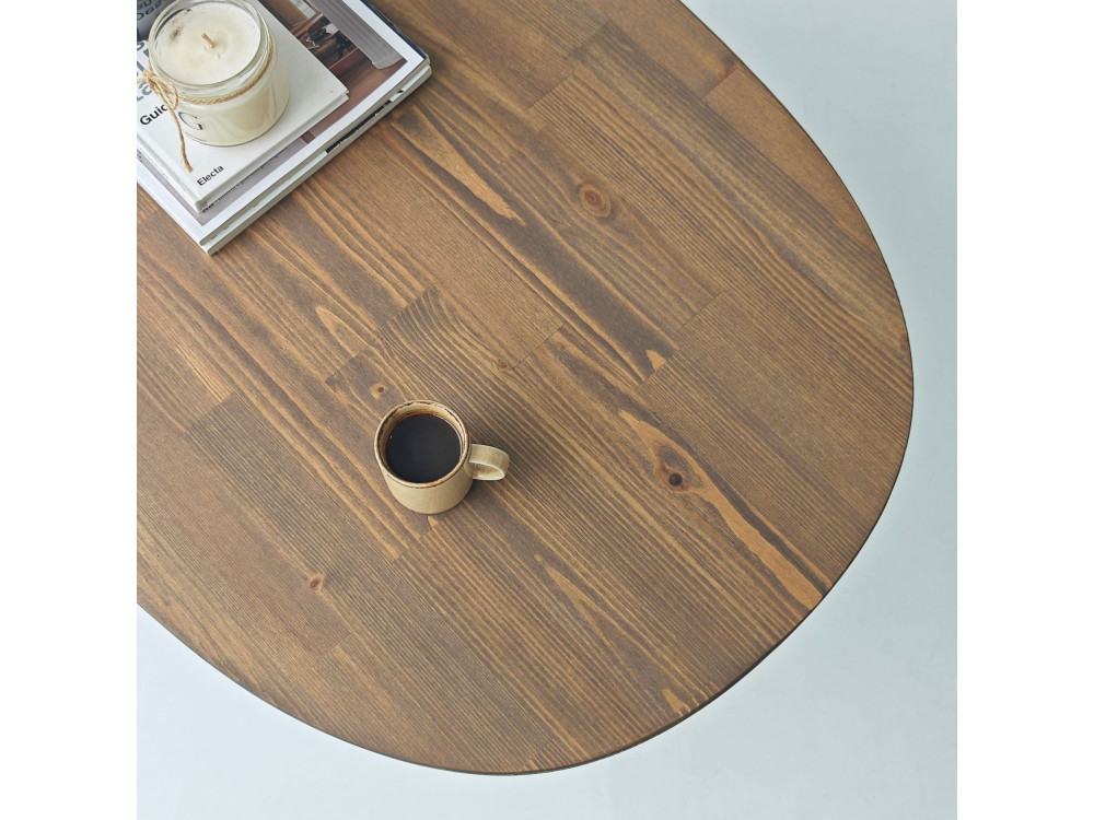 Elysia" wooden coffee table - 120 x 60 x 40 cm - Brown