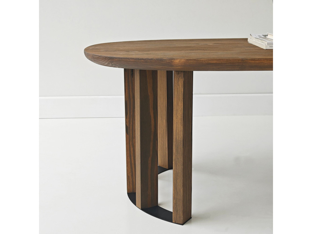 Elysia" wooden coffee table - 120 x 60 x 40 cm - Brown