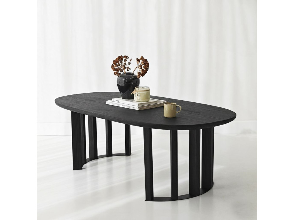 Elysia" wooden coffee table - 120 x 60 x 40 cm - Black