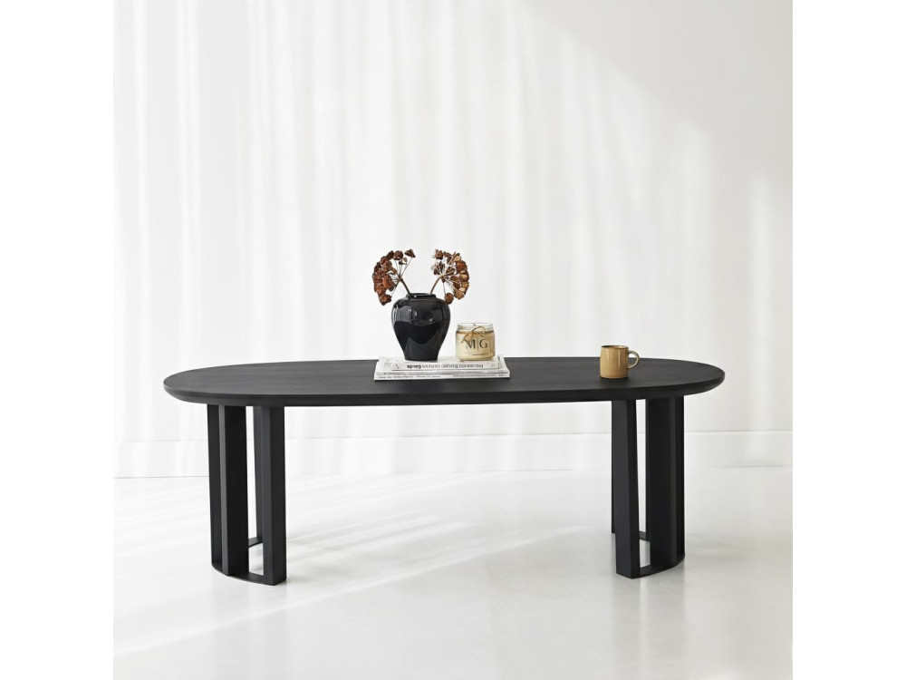 Elysia" wooden coffee table - 120 x 60 x 40 cm - Black
