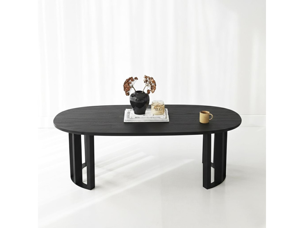 Elysia" wooden coffee table - 120 x 60 x 40 cm - Black