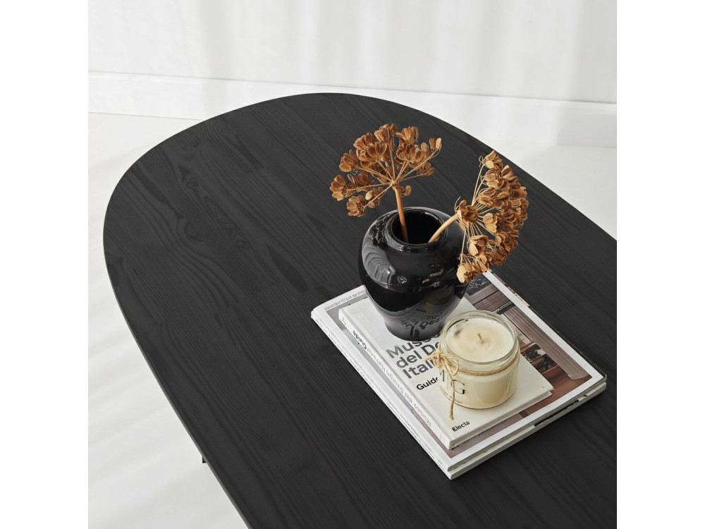 Elysia" wooden coffee table - 120 x 60 x 40 cm - Black