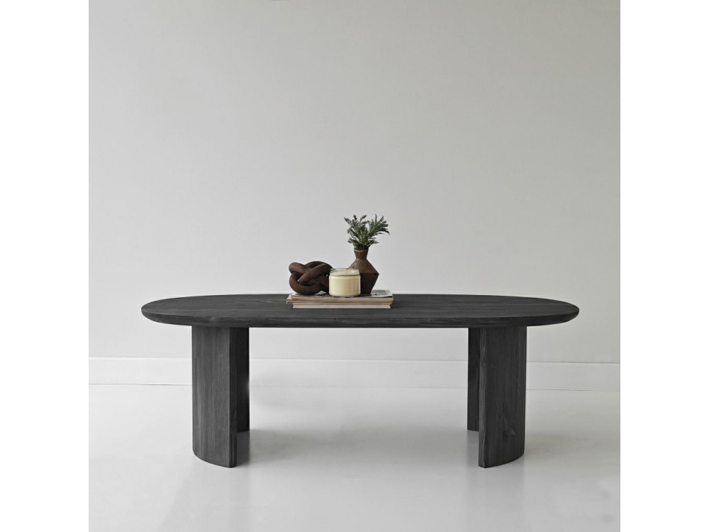 Hudson" wooden coffee table - 120 x 60 x 40 cm - Charcoal grey