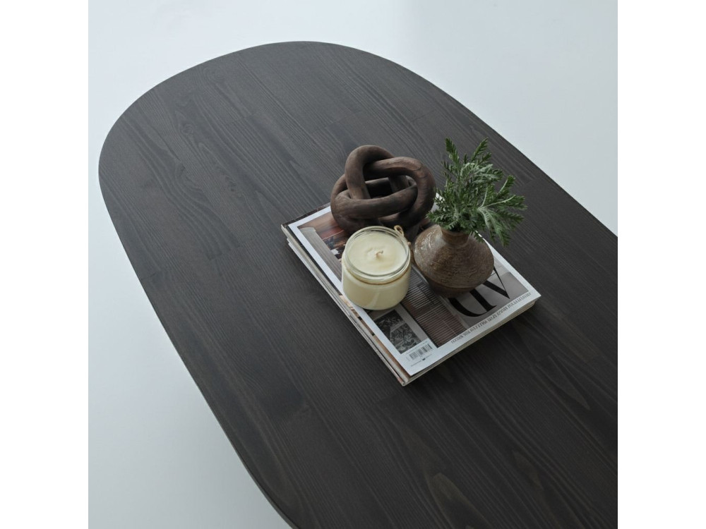 Hudson" wooden coffee table - 120 x 60 x 40 cm - Charcoal grey