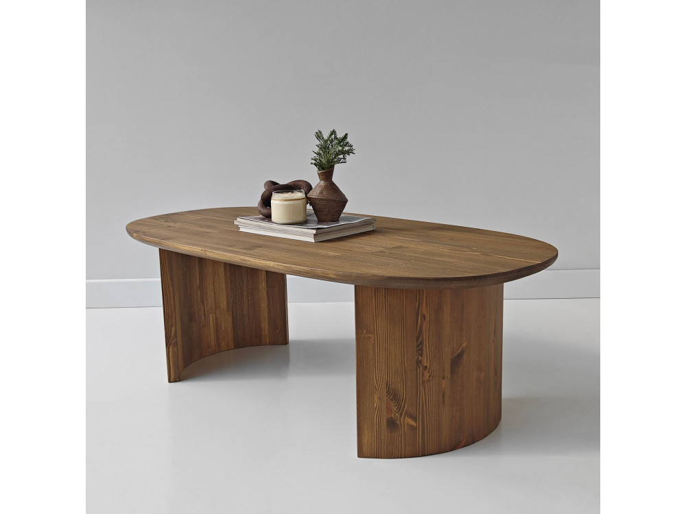 Hudson" wooden coffee table - 120 x 60 x 40 cm - Brown