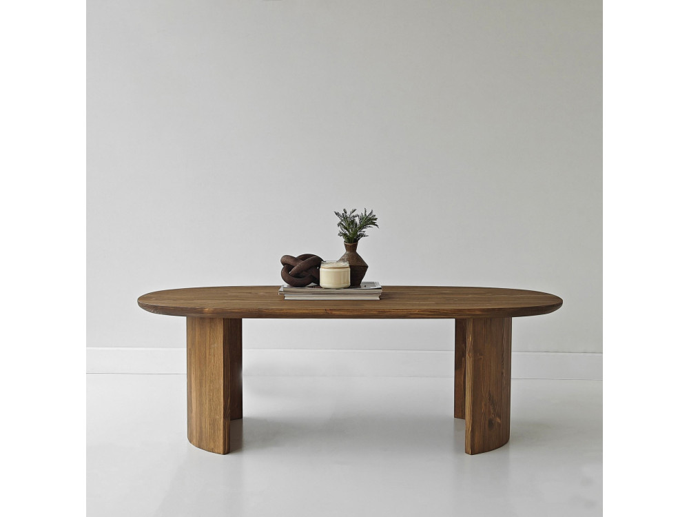 Hudson" wooden coffee table - 120 x 60 x 40 cm - Brown
