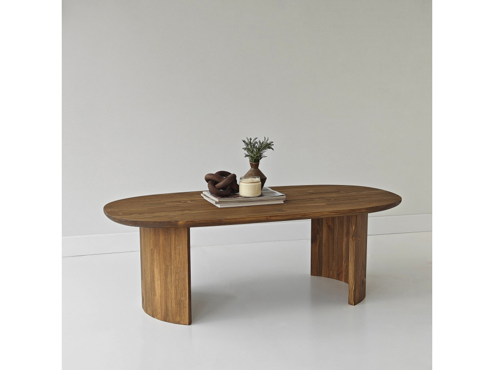 Hudson" wooden coffee table - 120 x 60 x 40 cm - Brown