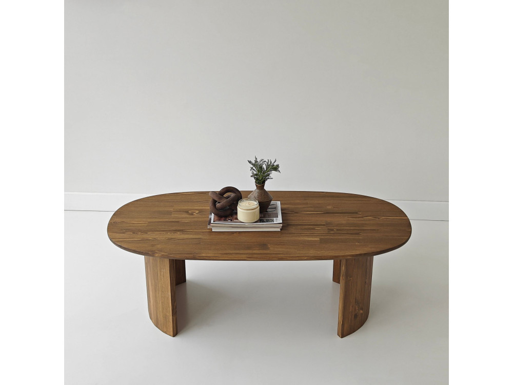 Hudson" wooden coffee table - 120 x 60 x 40 cm - Brown