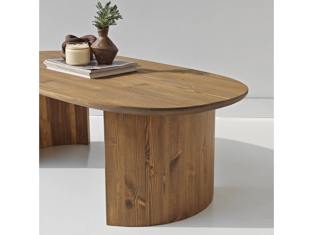Hudson" wooden coffee table - 120 x 60 x 40 cm - Brown