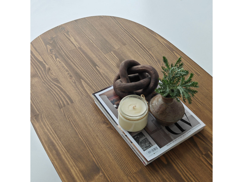 Hudson" wooden coffee table - 120 x 60 x 40 cm - Brown