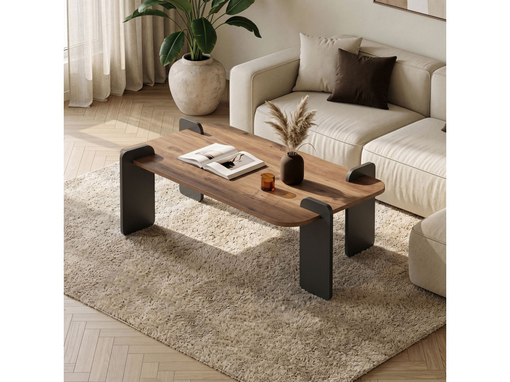 Renard" wooden coffee table - 120 x 60 x 35 cm - Light brown