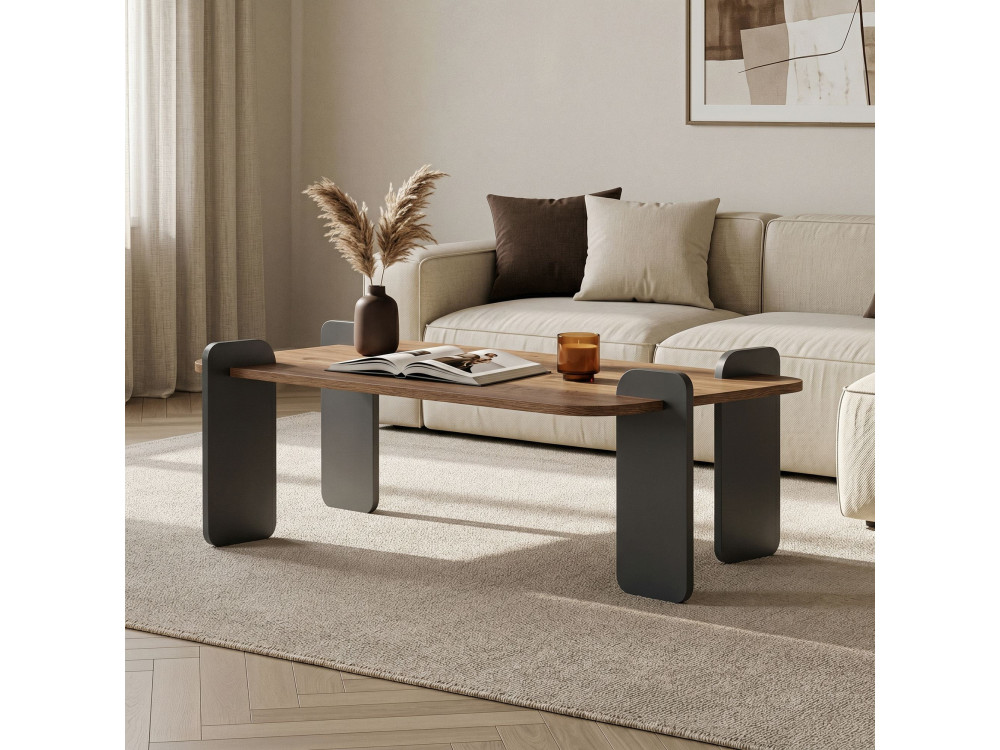 Renard" wooden coffee table - 120 x 60 x 35 cm - Light brown