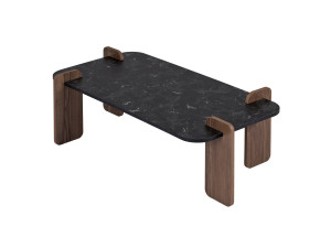 Renard" wooden coffee table - 120 x 60 x 35 cm - Black