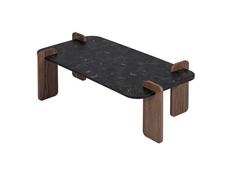 Renard" wooden coffee table - 120 x 60 x 35 cm - Black