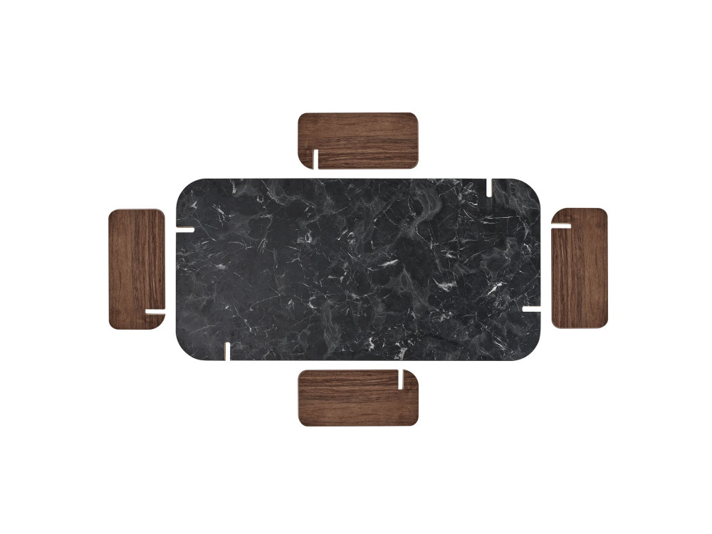 Renard" wooden coffee table - 120 x 60 x 35 cm - Black