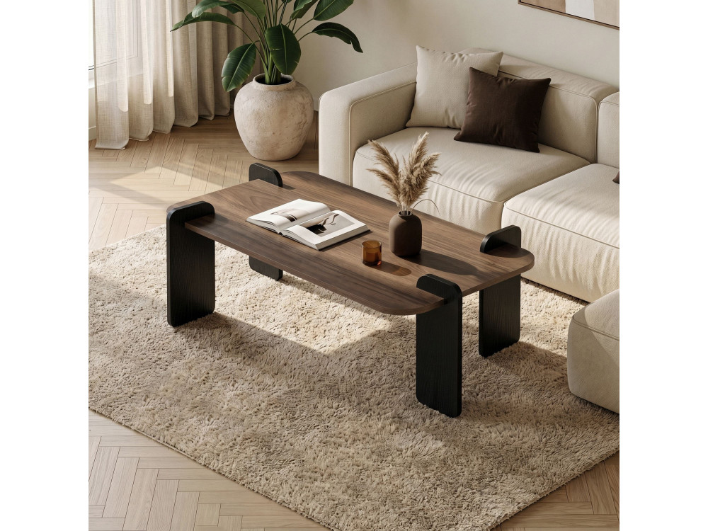 Renard" wooden coffee table - 120 x 60 x 35 cm - Brown