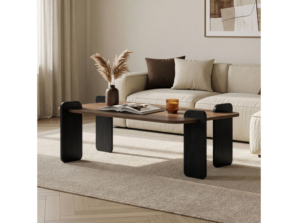 Renard" wooden coffee table - 120 x 60 x 35 cm - Brown