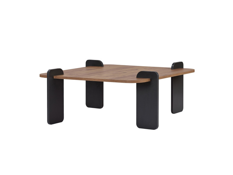 Marais" wooden coffee table - 90 x 90 x 35 cm - Light brown