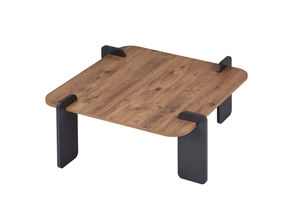 Marais" wooden coffee table - 90 x 90 x 35 cm - Light brown