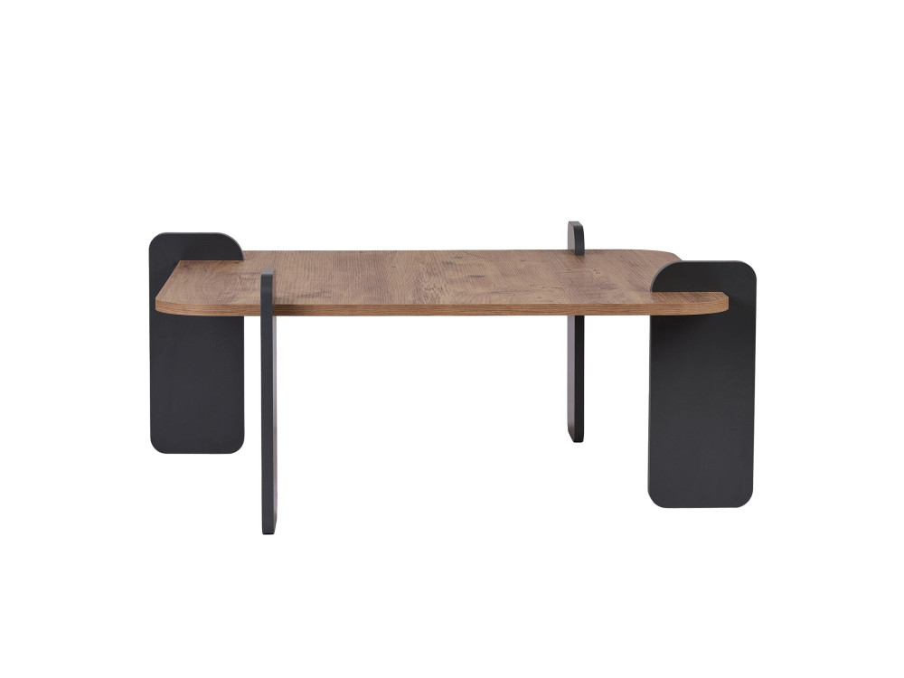 Marais" wooden coffee table - 90 x 90 x 35 cm - Light brown