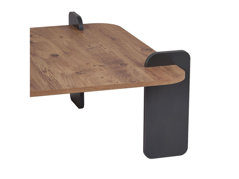 Marais" wooden coffee table - 90 x 90 x 35 cm - Light brown