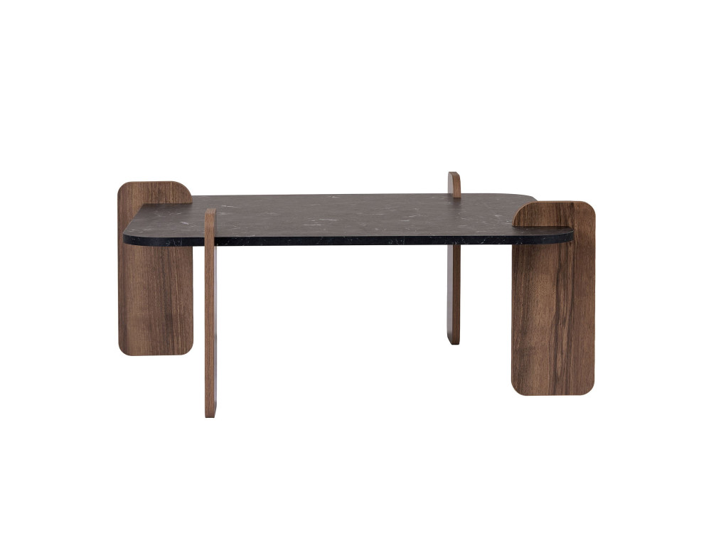 Marais" wooden coffee table - 90 x 90 x 35 cm - Black