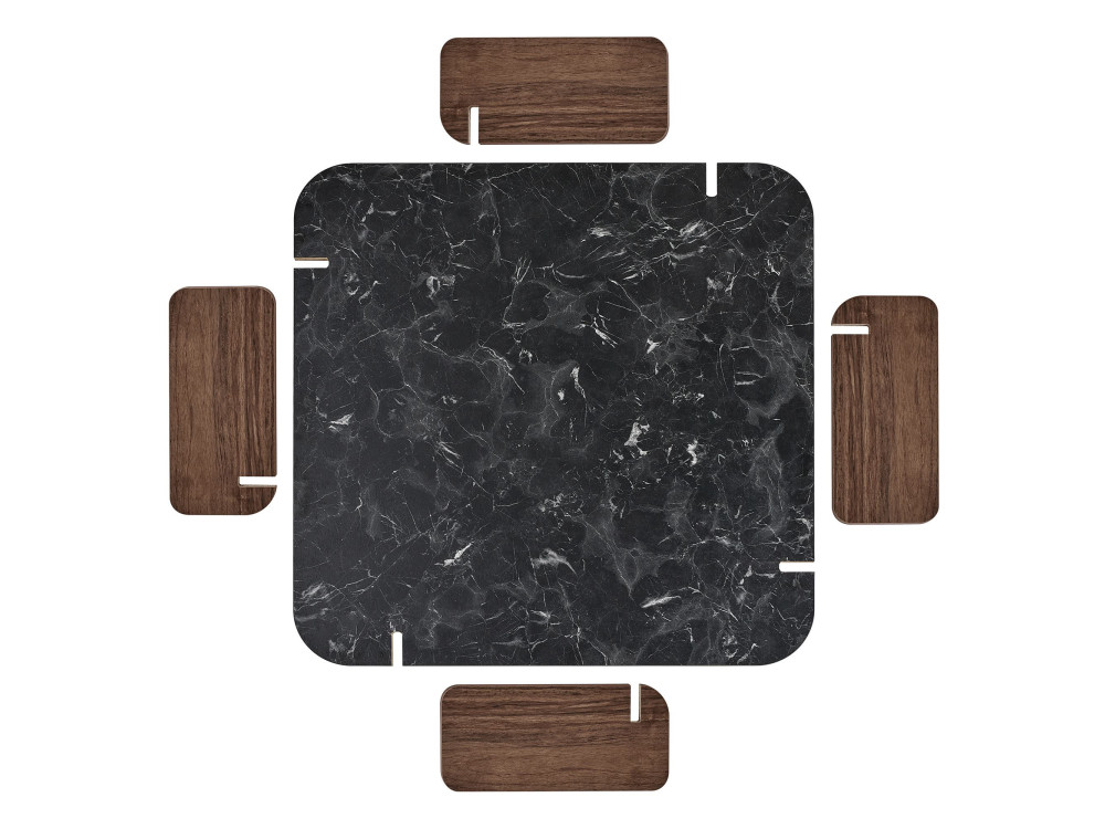 Marais" wooden coffee table - 90 x 90 x 35 cm - Black