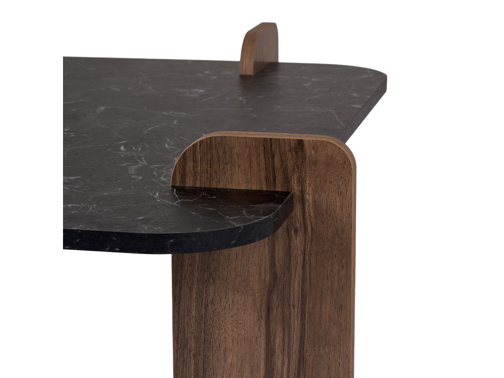 Marais" wooden coffee table - 90 x 90 x 35 cm - Black