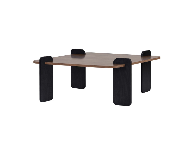 Marais" wooden coffee table - 90 x 90 x 35 cm - Brown
