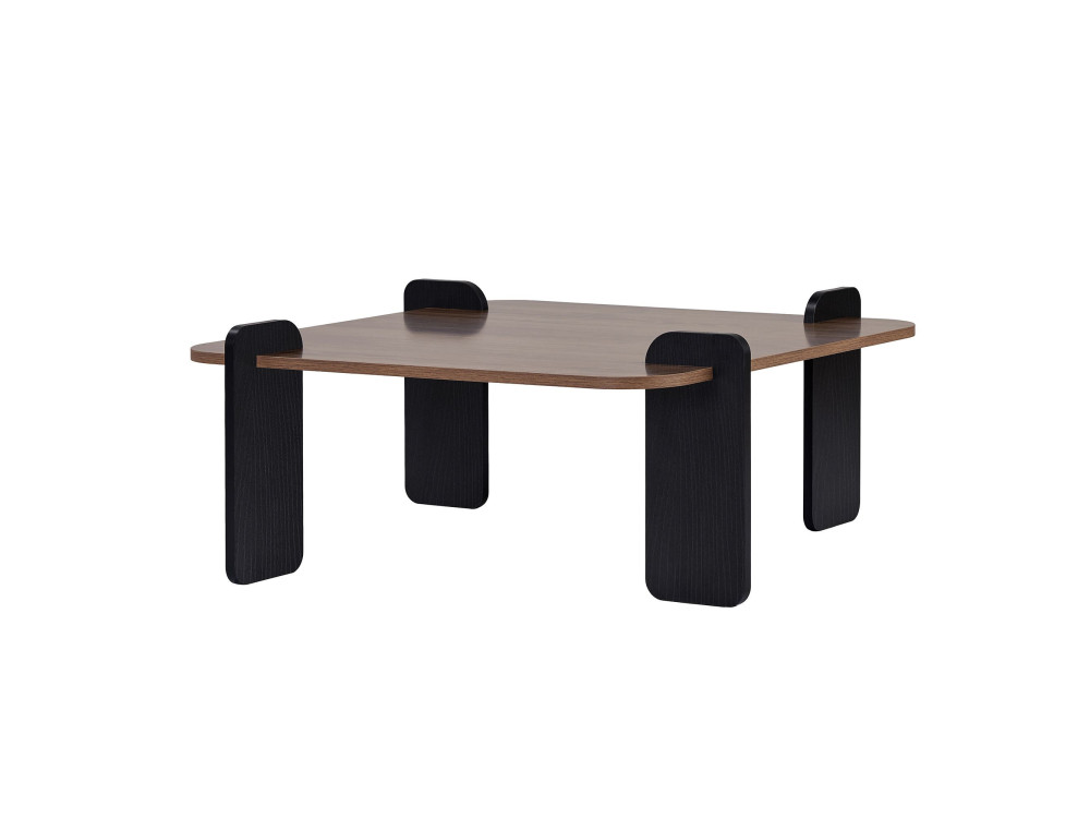 Marais" wooden coffee table - 90 x 90 x 35 cm - Brown